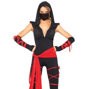 LEG AVENUE DEADLY SEXY NINJA CATSUIT JUMPSUIT COSTUME COSPLAY - MEDIUM